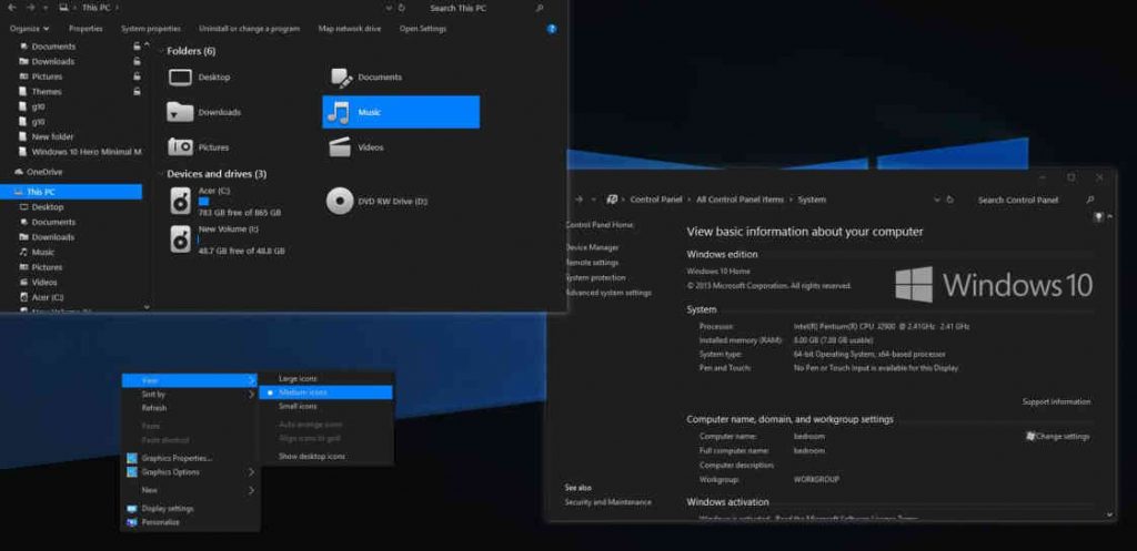 windows 10 dark themes