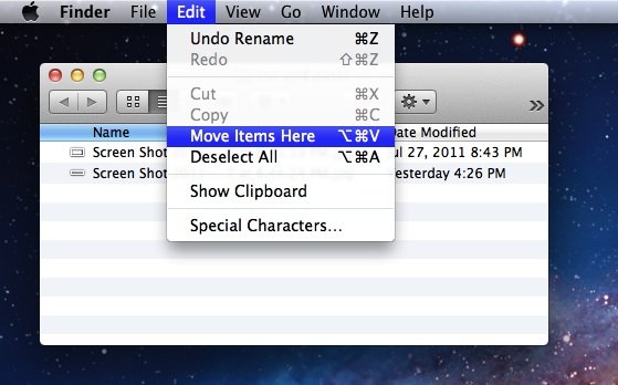 Cut and Paste in Mac OS X 