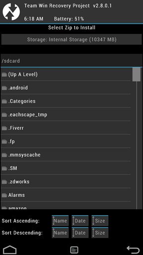 Twrp select zip