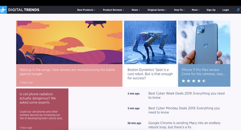 Digital Trends Homepage website
