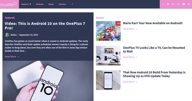 Droid Life homepage website