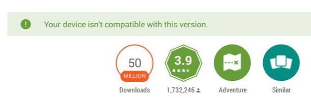 This item Isn't Compatible with this version