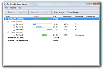 Partition recovery with Partition Find and Mount